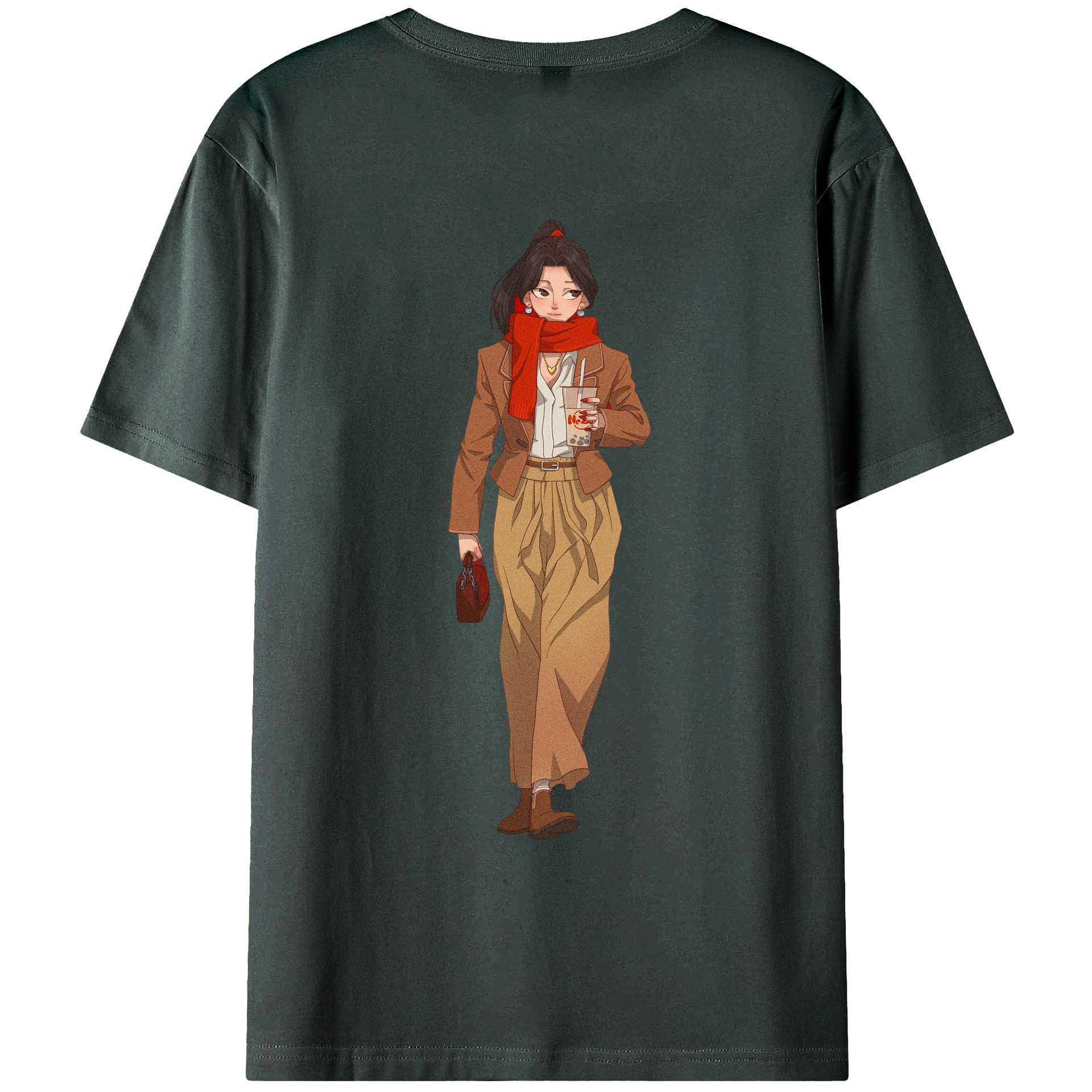 （画像用） Ne Zha 2 ナタ 魔童の大暴れ 綿100％ メンズ半袖Tシャツ（バックプリント） 通気性